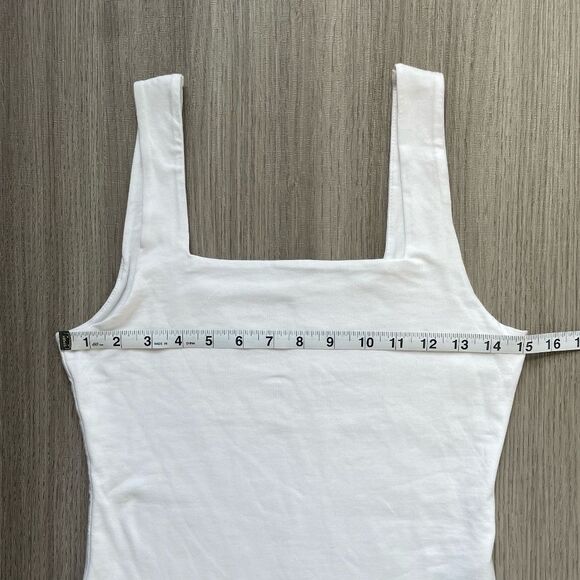 NWT Old Navy Square Neck Tank Top Bodysuit White S - Picture 4 of 8